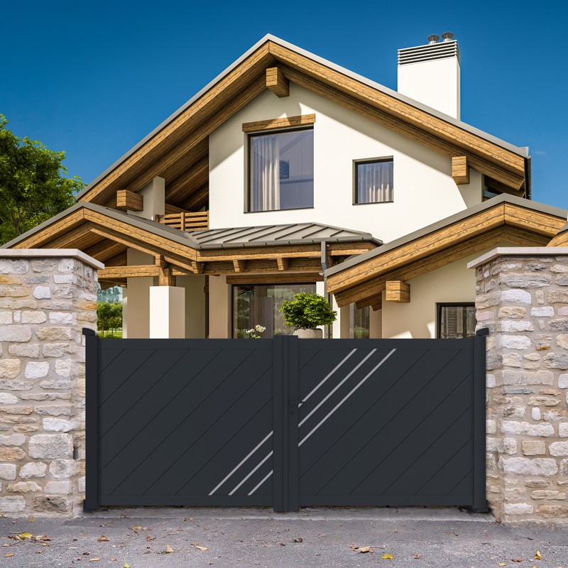 Porte de garage aluminium à Battant 2 vantaux sur mesure