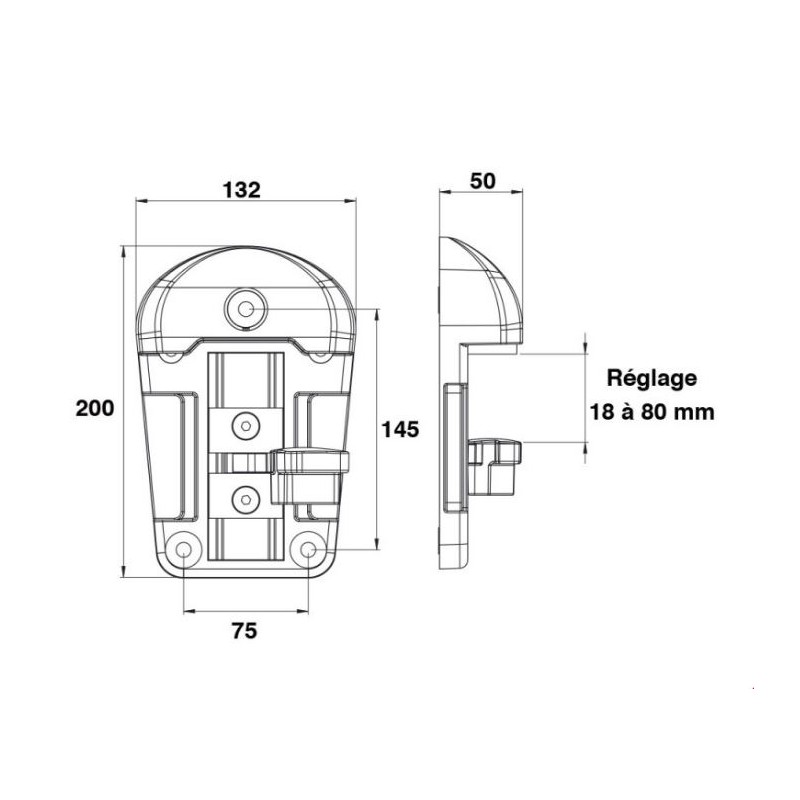 Sabot De Portail AFBAT à Visser - Laiton, Visserie Et Amortisseurs Fournis